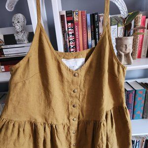 Not Perfect Linen Smock Midi Dress XL, Customized